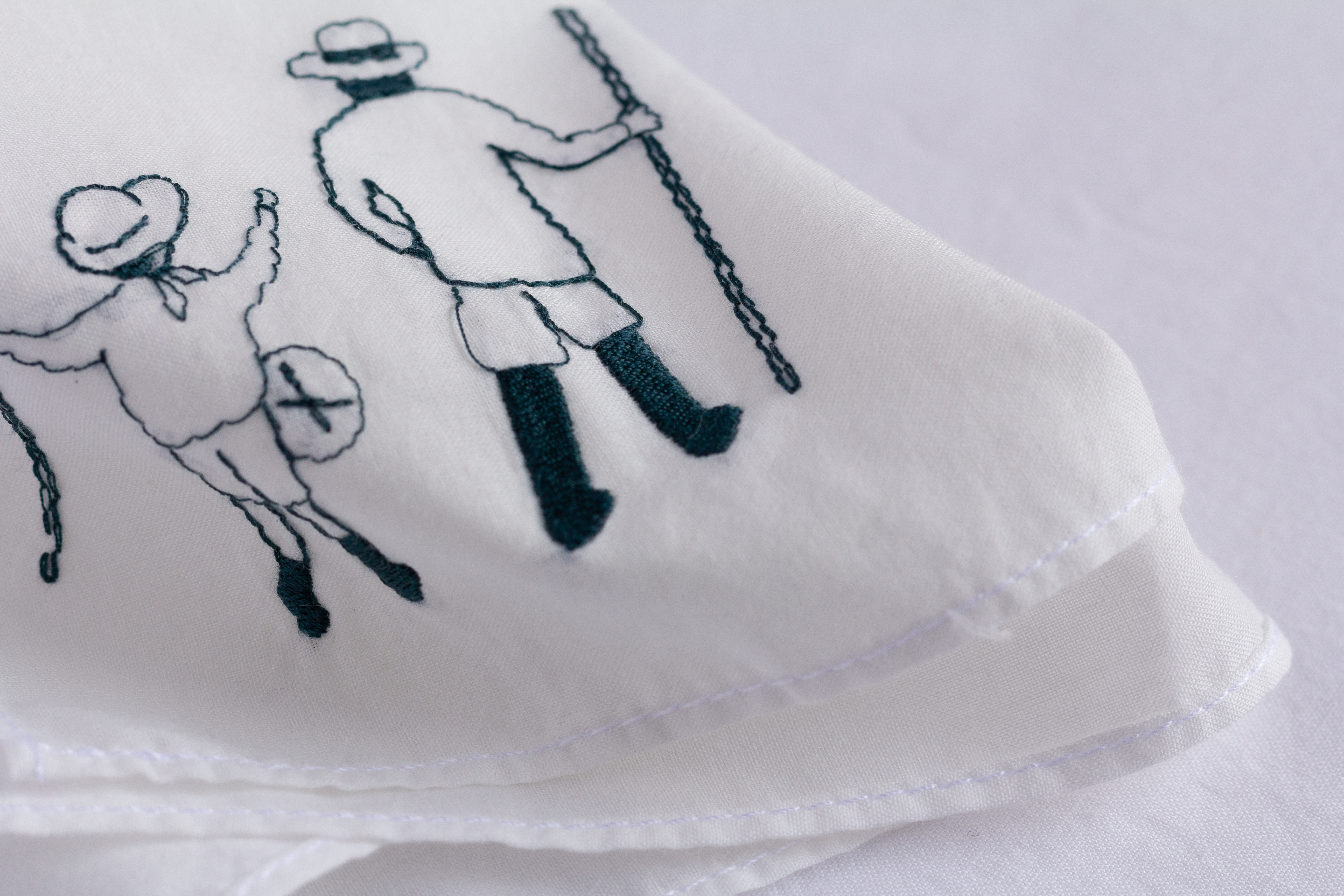 Duo de mouchoirs en tissu Demay manufacture, mouchoir en coton bio, fabriqué en France à Cholet.