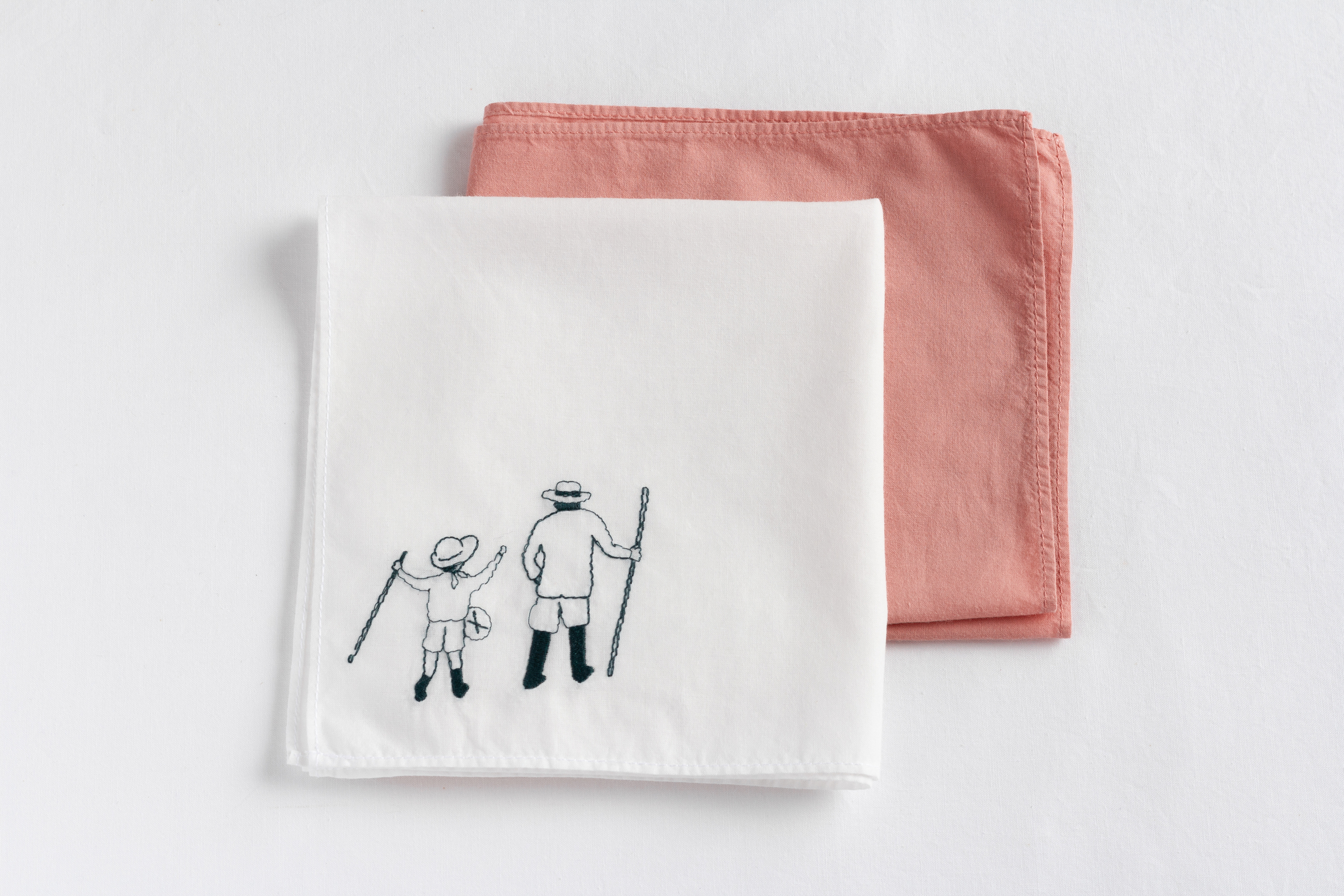 Duo de mouchoirs en tissu Demay manufacture, mouchoir en coton bio, fabriqué en France à Cholet.