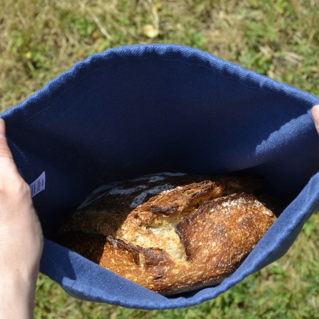 Sac à pain Les extra-ordinaires Le Gourmand bleu marin vue intérieure
