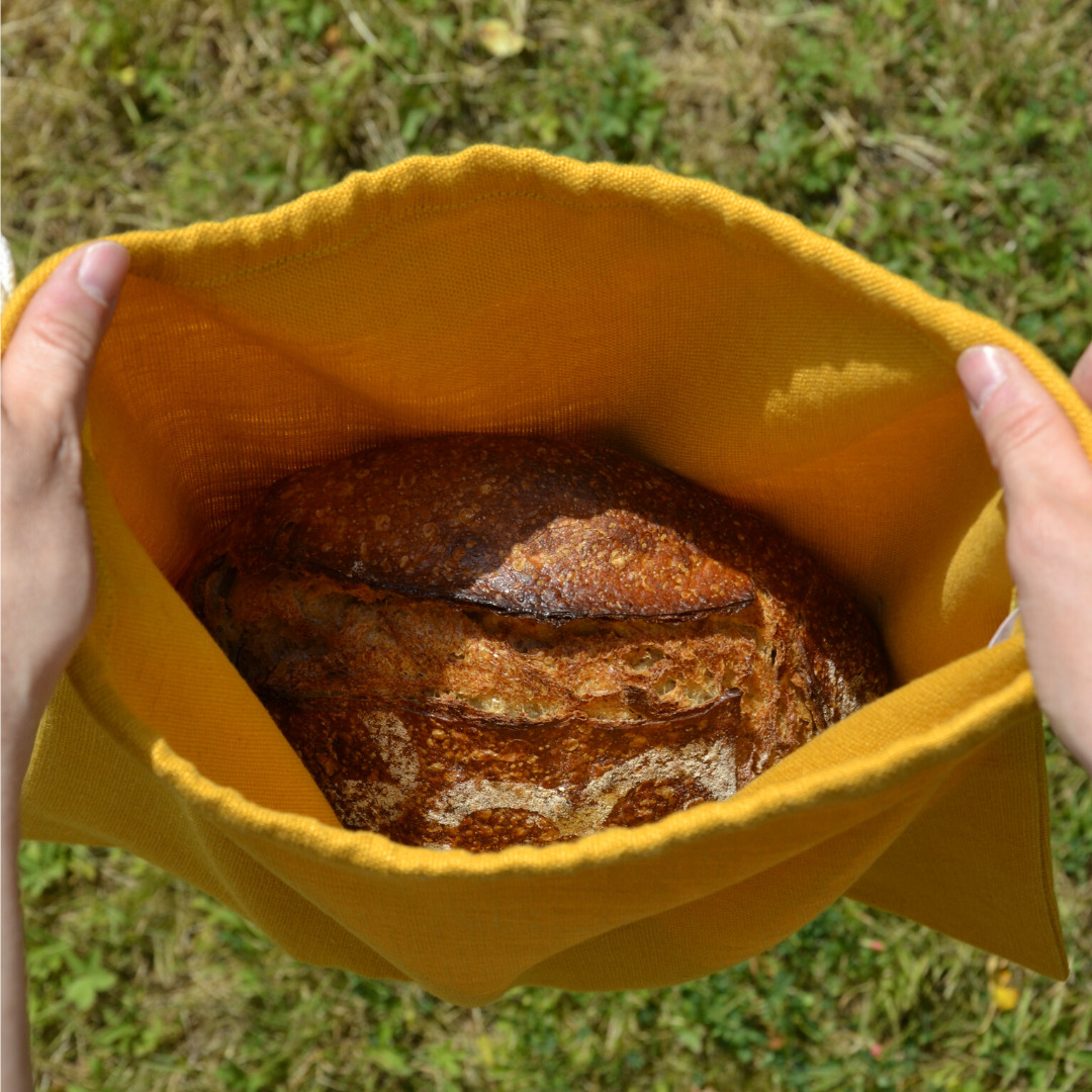 Sac à pain Les extra-ordinaires Le Gourmand jaune miel vue intérieure