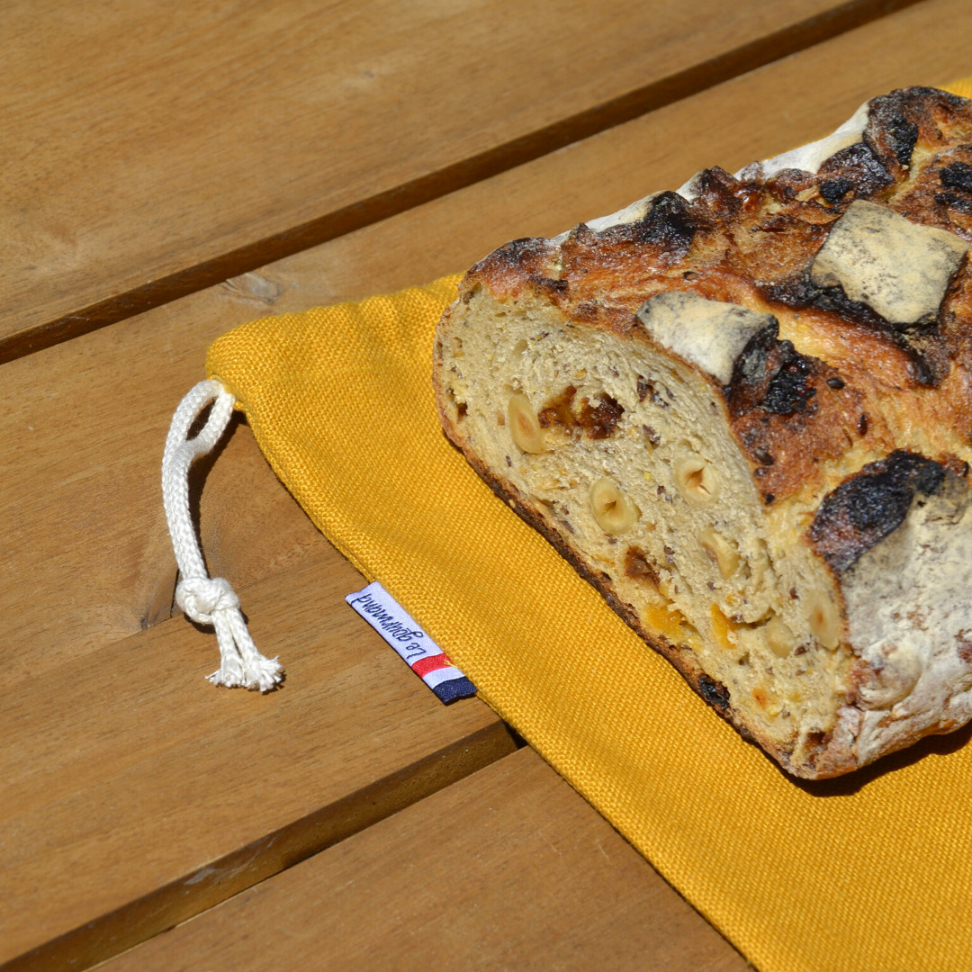 Sac à pain Les extra-ordinaires Le Gourmand jaune miel pain aux fruits