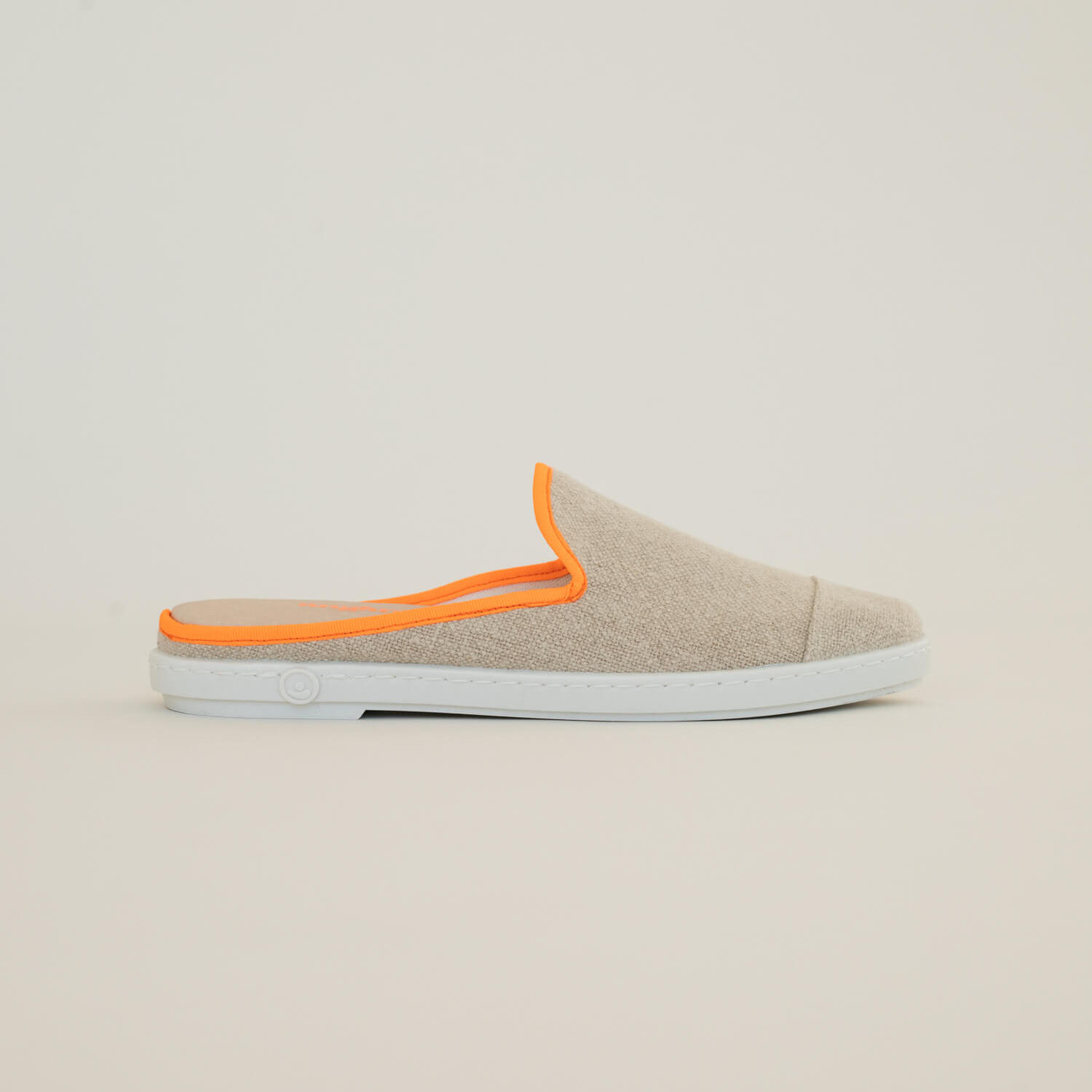 La mule en lin recyclé, beige orange fluo 5