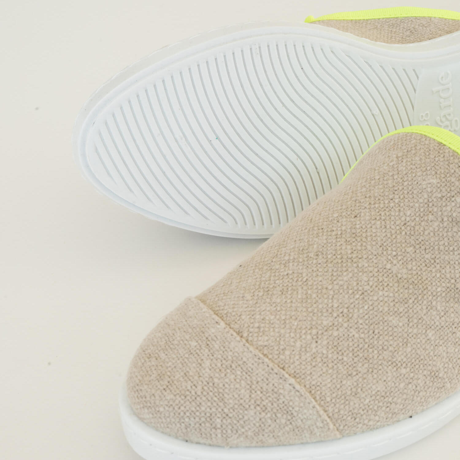 La mule en lin recyclé, beige jaune fluo 7