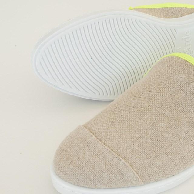 La mule en lin recyclé, beige jaune fluo 7