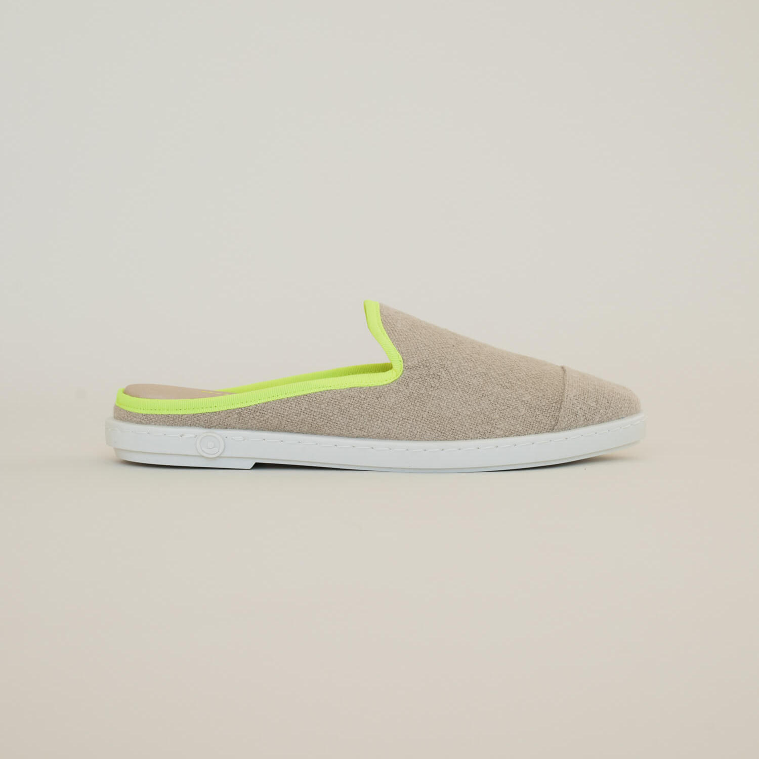 La mule en lin recyclé, beige jaune fluo 8