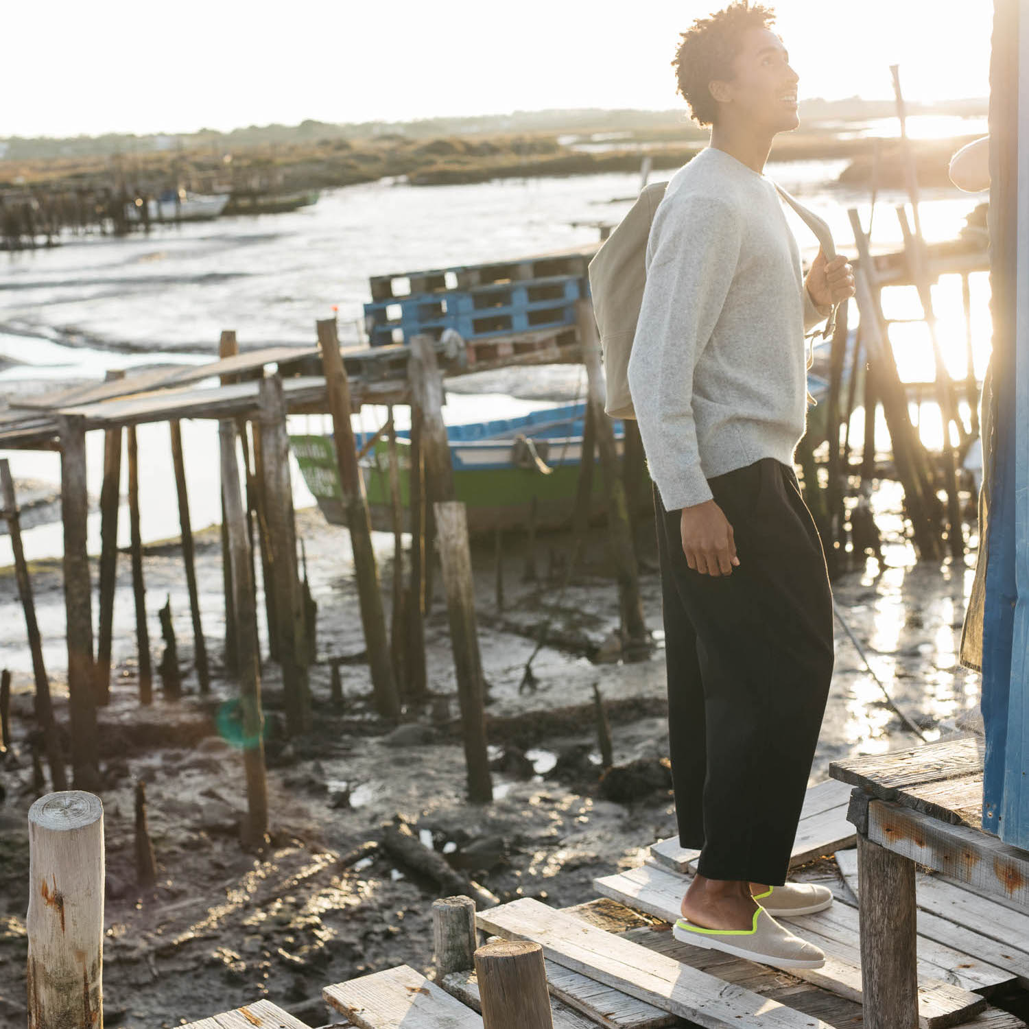 La mule en lin recyclé, beige jaune fluo 5