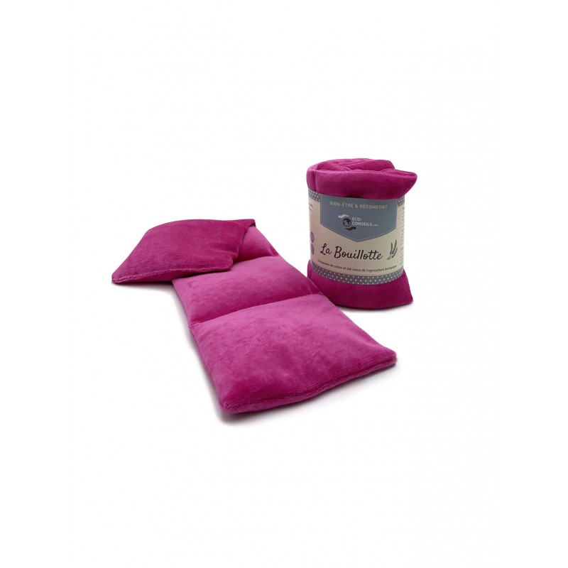 bouillote fushia en coton et blé bio