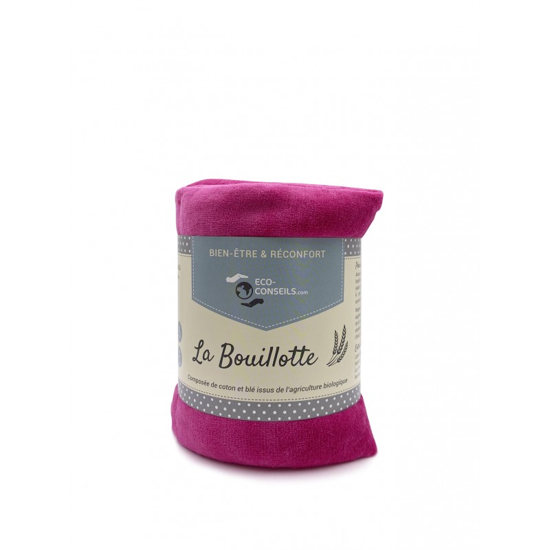 bouillote fushia en coton et blé bio