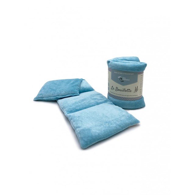 bouillote turquoise en coton et blé bio