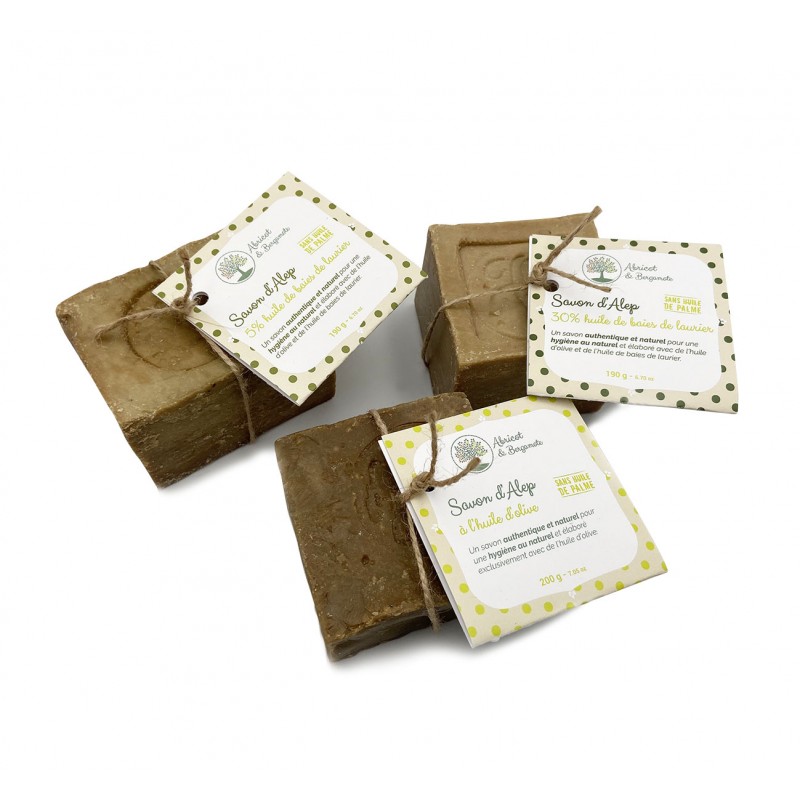savon d'Alep 5% avec de l'huile de baies de laurier