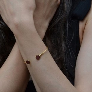 Bracelet double jonc doré Amarante - Kenza