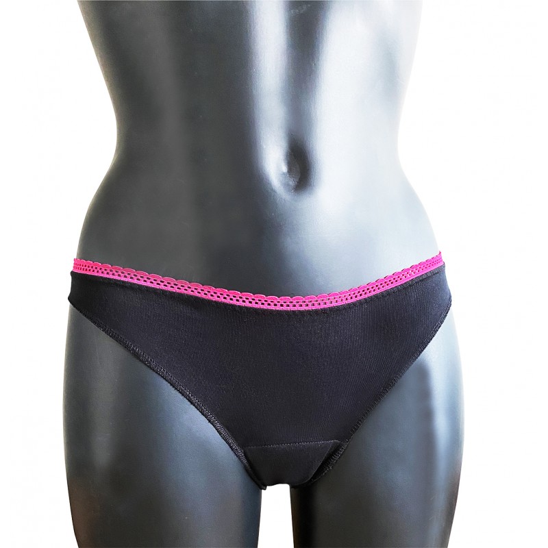 culottes menstruelles noires jour flux normal ou flux abondant en coton bio