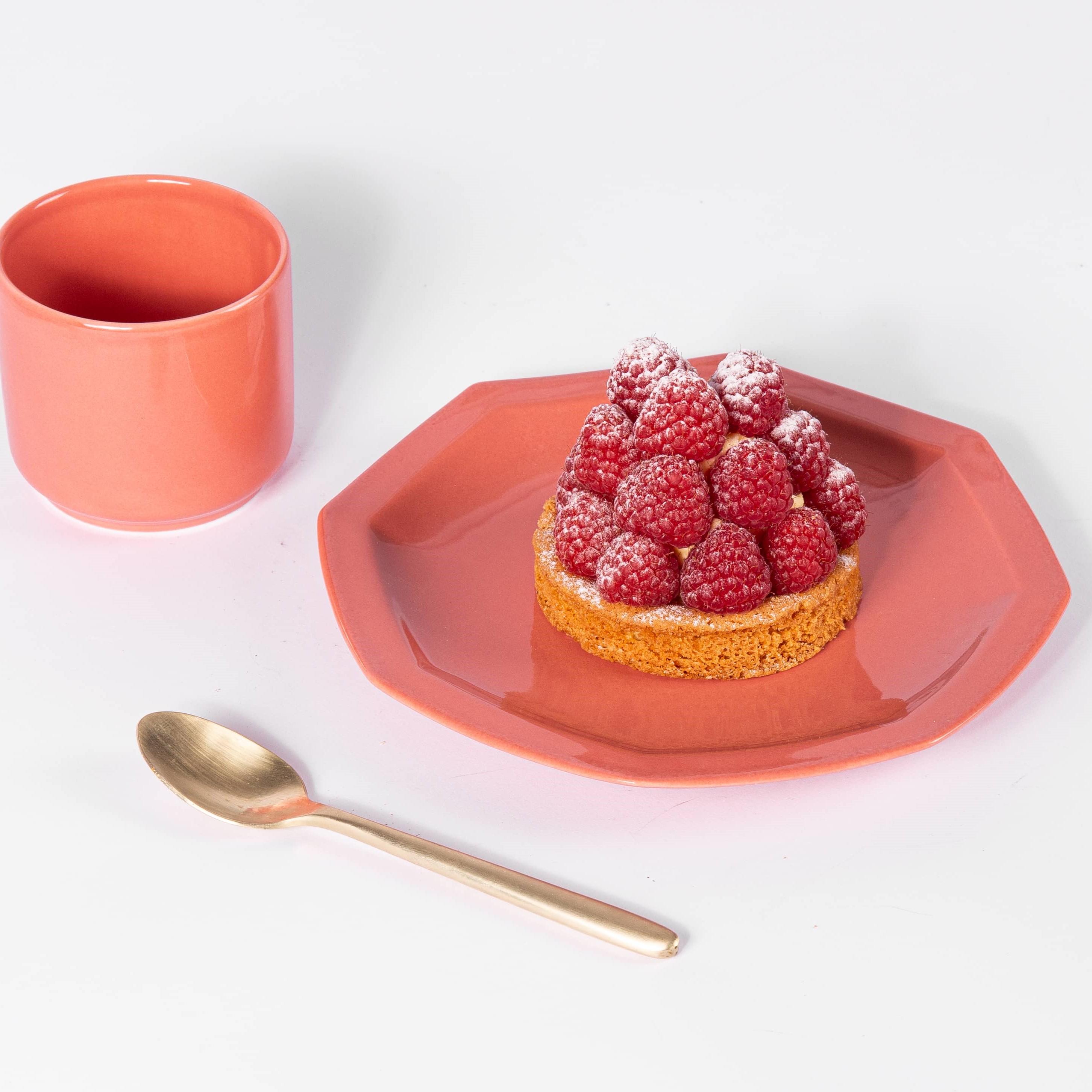 Tasse sans anse pour thé et café en porcelaine Terracotta 4