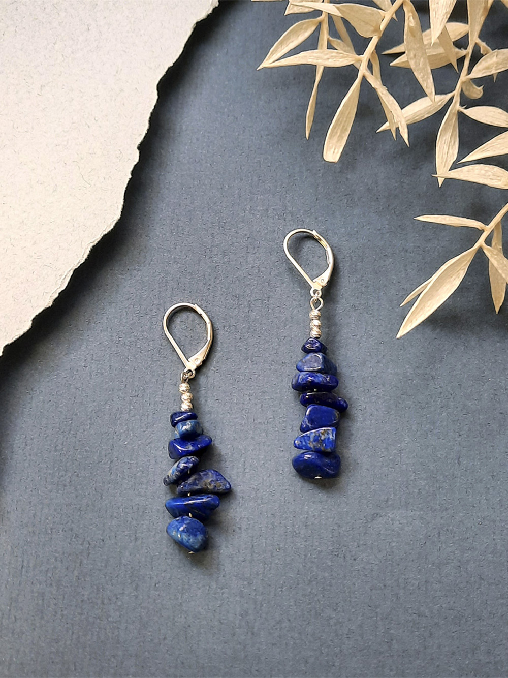 Boucles d'oreilles CHAKRA Lapis-Lazuli 2