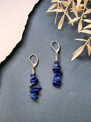 Boucles d'oreilles CHAKRA Lapis-Lazuli