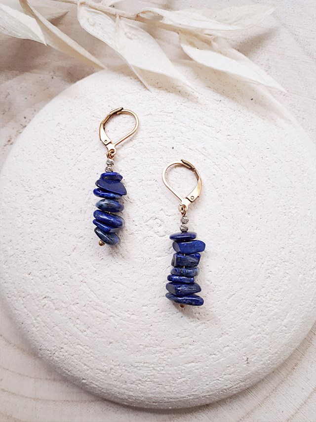 Boucles d'oreilles CHAKRA Lapis-Lazuli 3