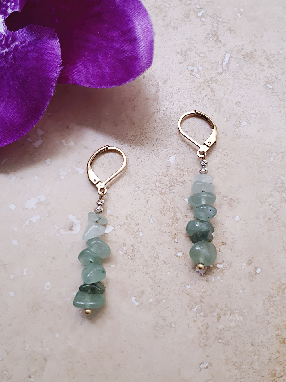 Boucles d'oreilles CHAKRA Aventurine 2