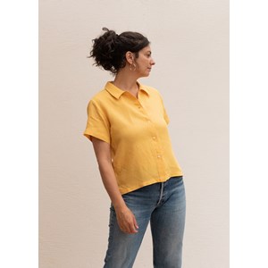 CHEMISE SUNNY EN LIN - JAUNE