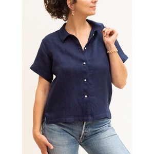 CHEMISE SUNNY EN LIN - TWILL BLEU