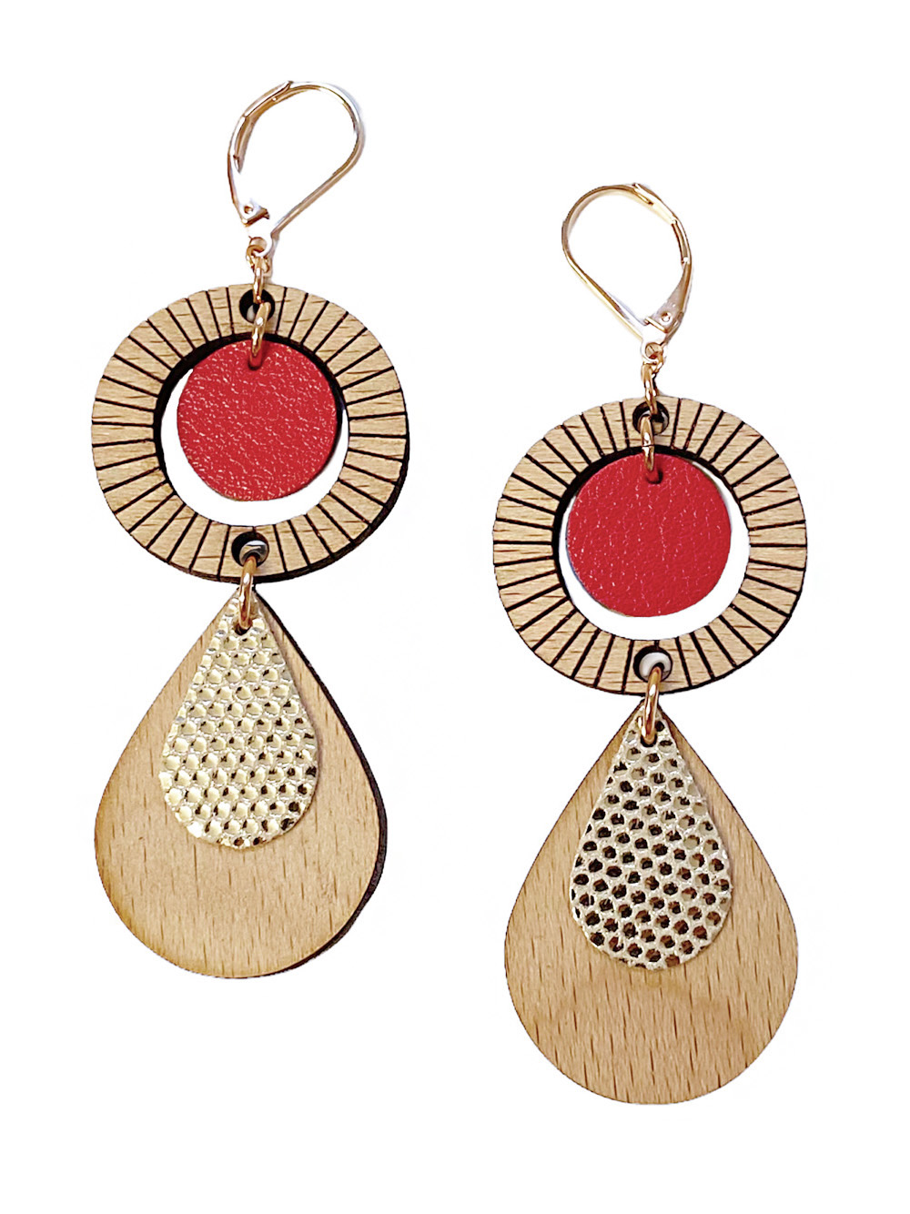 Boucles d'oreilles ETHNIQUE Rouge 3