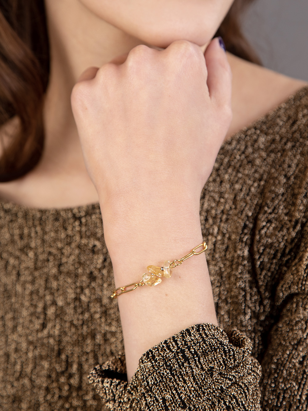 Bracelet BOHO pierres naturelles Citrine 4