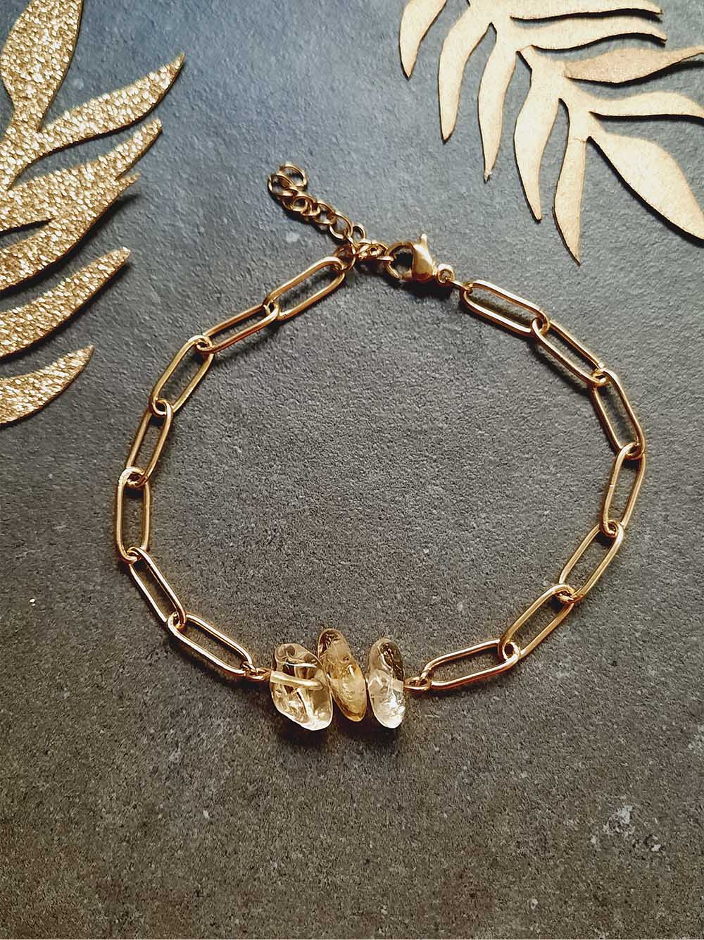 Bracelet BOHO pierres naturelles Citrine 2