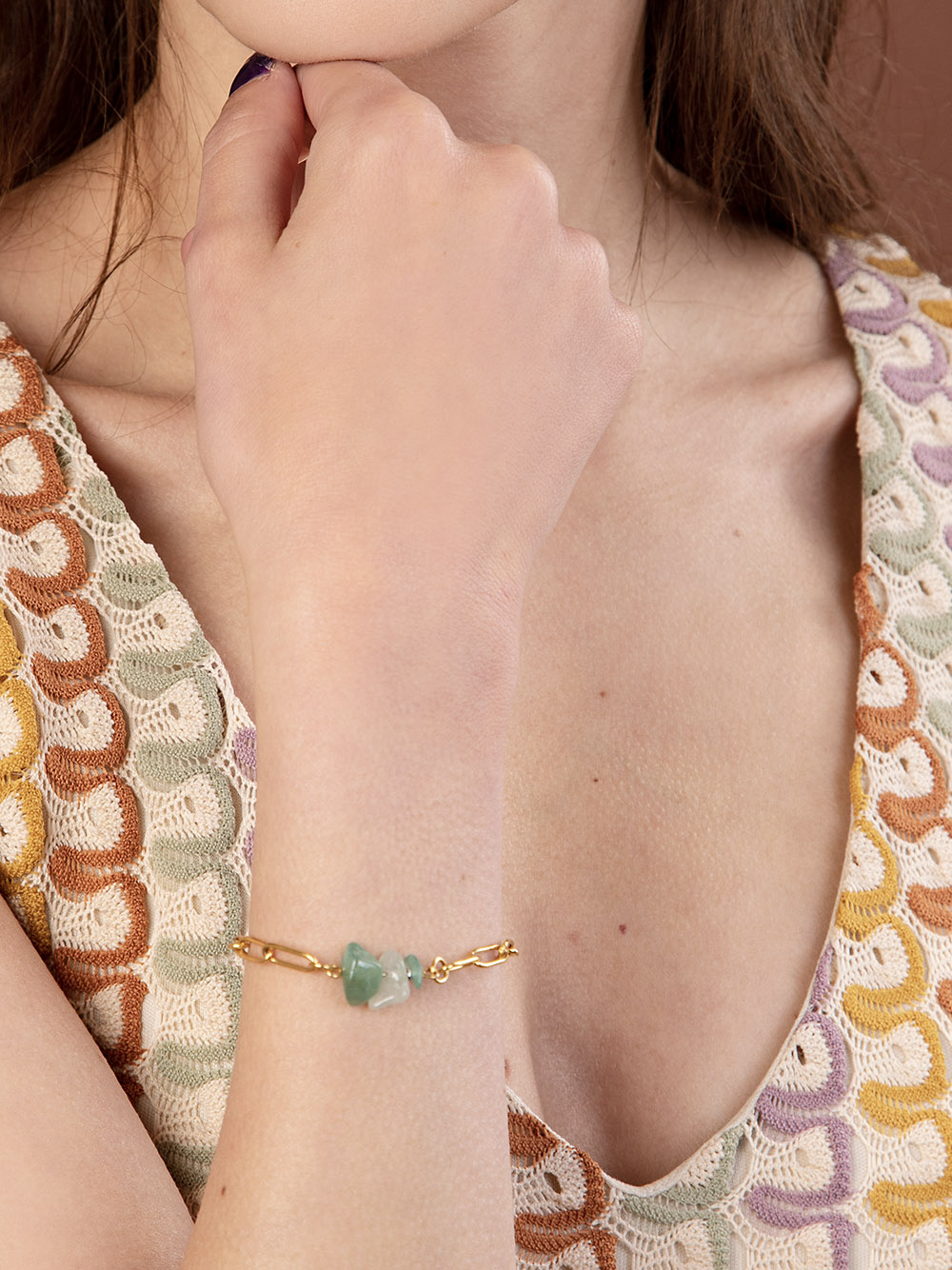 Bracelet BOHO pierres fines Aventurine 3