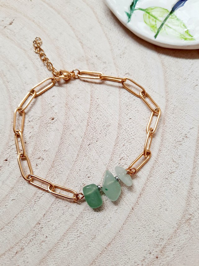 Bracelet BOHO pierres fines Aventurine 2