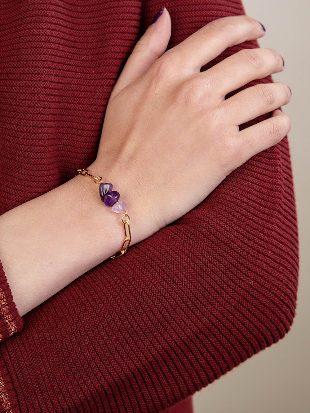 Bracelet BOHO pierres naturelles Améthyste 4