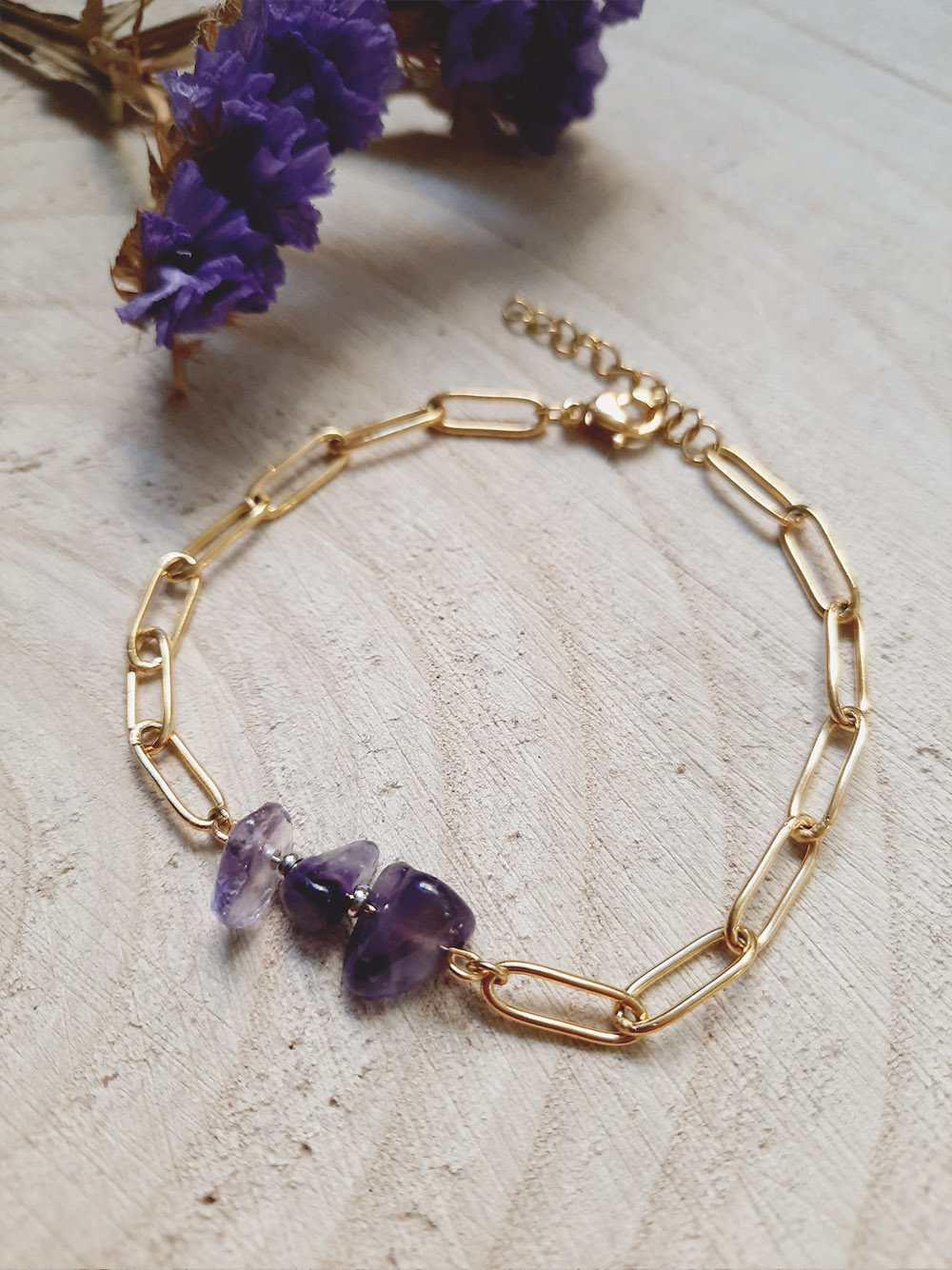 Bracelet BOHO pierres naturelles Améthyste 3