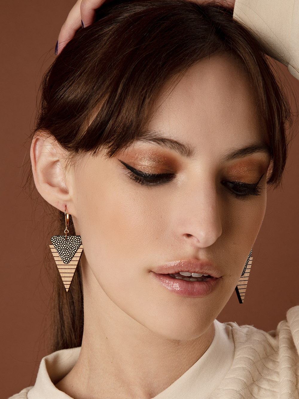 Boucle d'oreilles en bois MARINIERE Olive 3