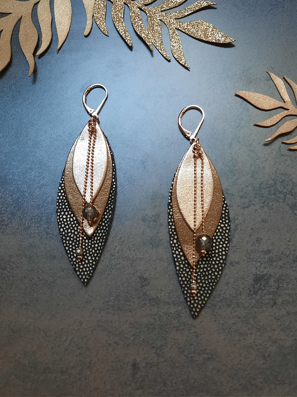 Boucles d'oreilles en cuir POP Olive 5