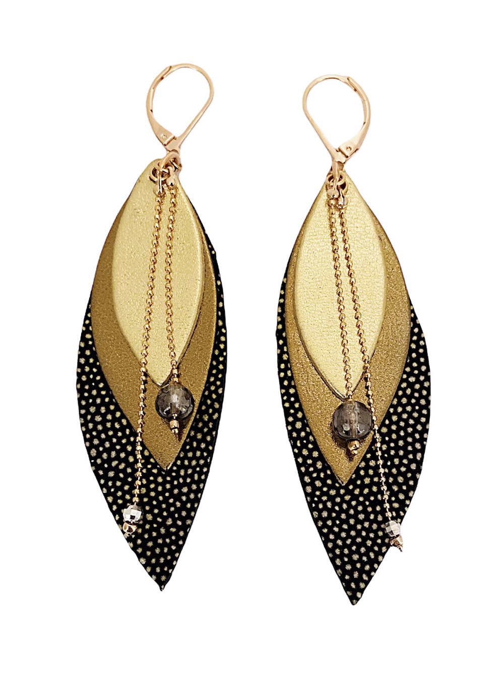 Boucles d'oreilles en cuir POP Olive 4