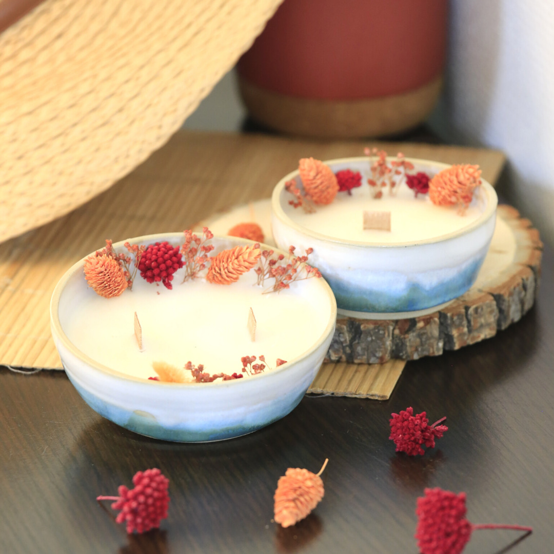 Bougie fleurs séchées Coquelicot 2