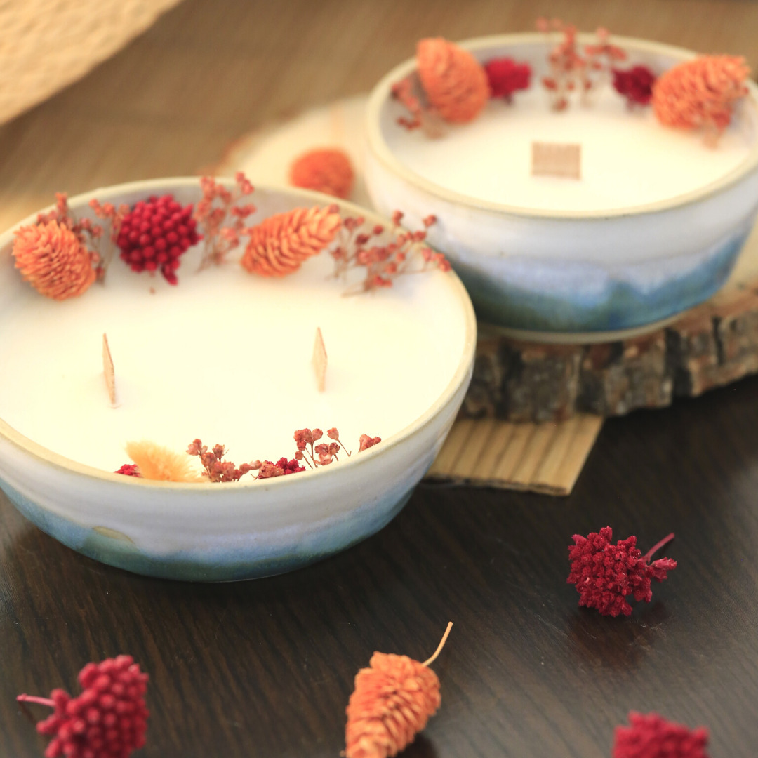 Bougie fleurs séchées Coquelicot 3