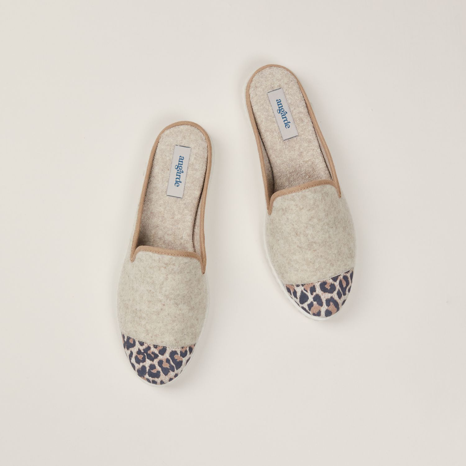 La mule en laine recyclée, beige léopard 2