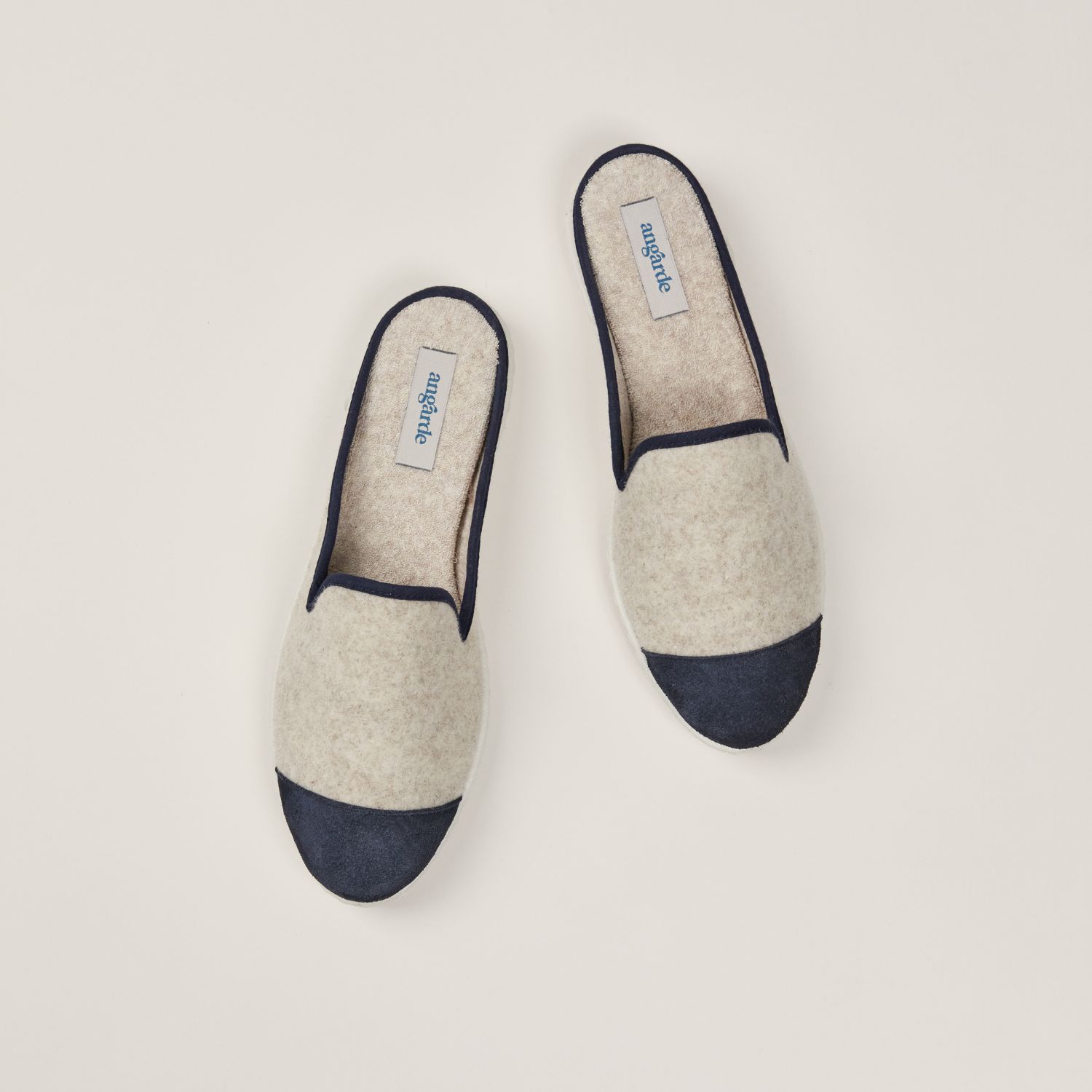 La mule en laine recyclée, beige marine 3