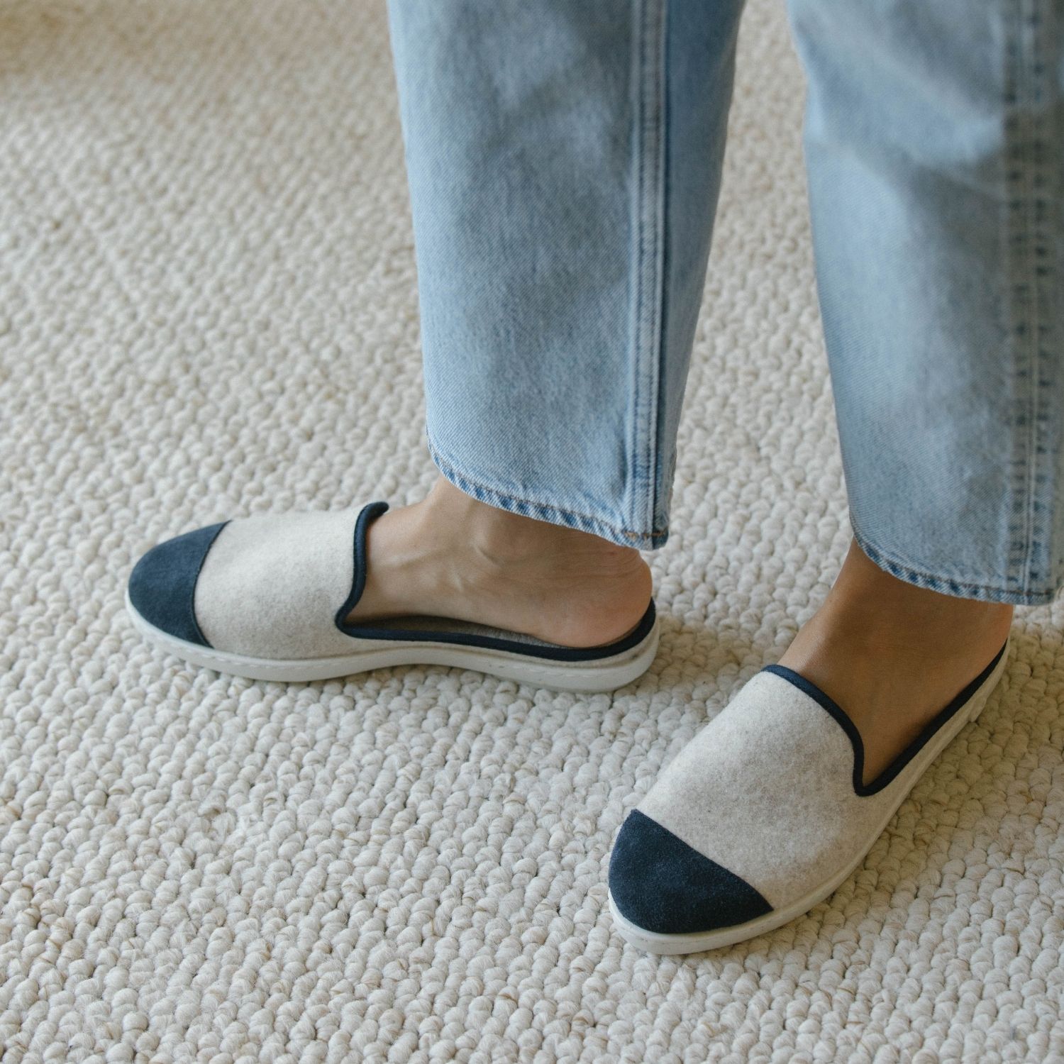 La mule en laine recyclée, beige marine 5