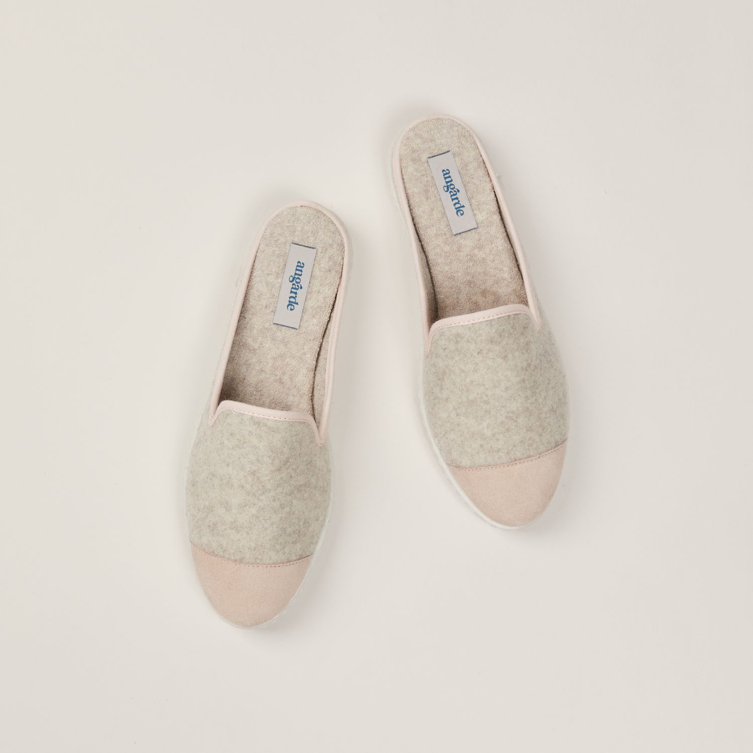 La mule en laine recyclée, beige rose pâle 3