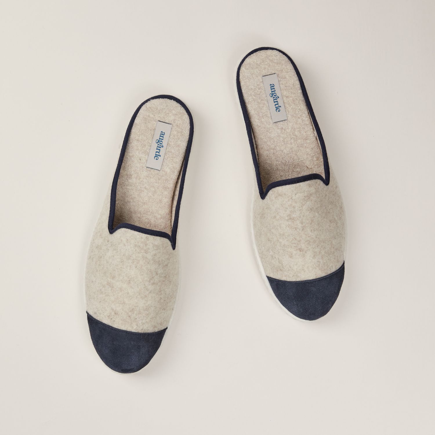 La mule en laine recyclée, beige marine 3