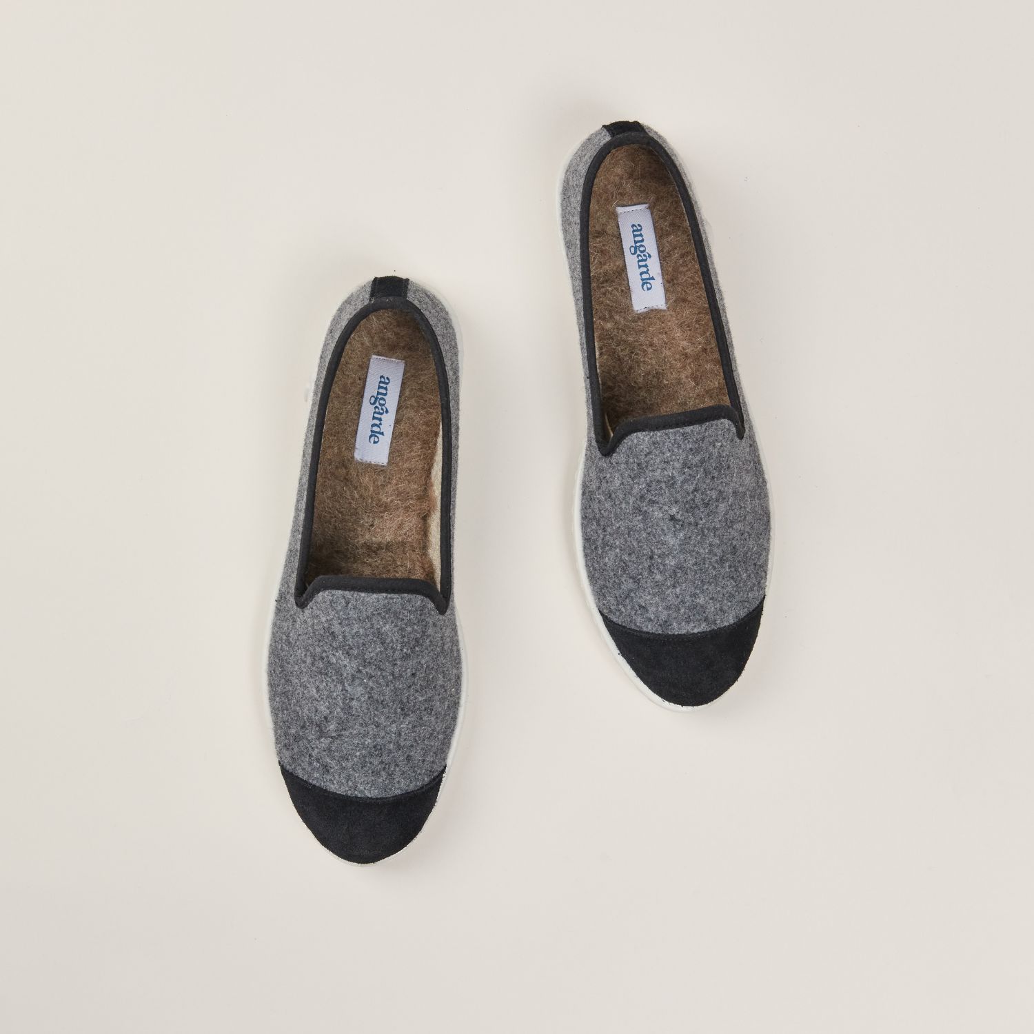 Chaussons AW laine recyclée, gris noir 3