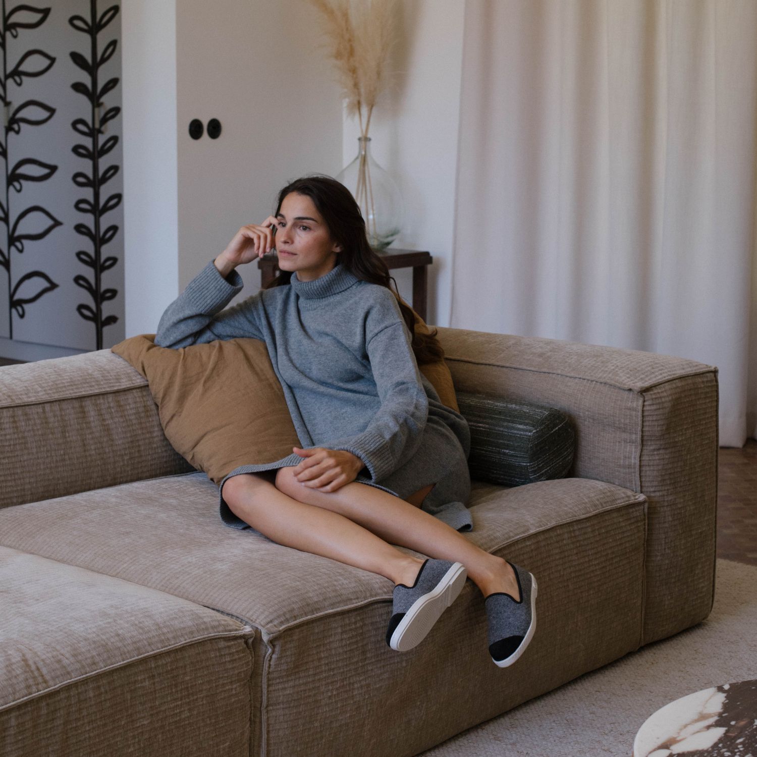 Chaussons AW laine recyclée, gris noir 6