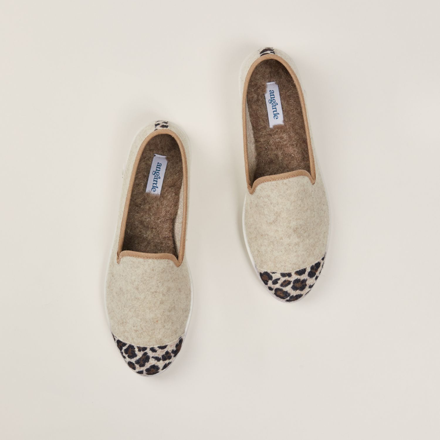 Chaussons AW laine recyclée, beige léopard 3