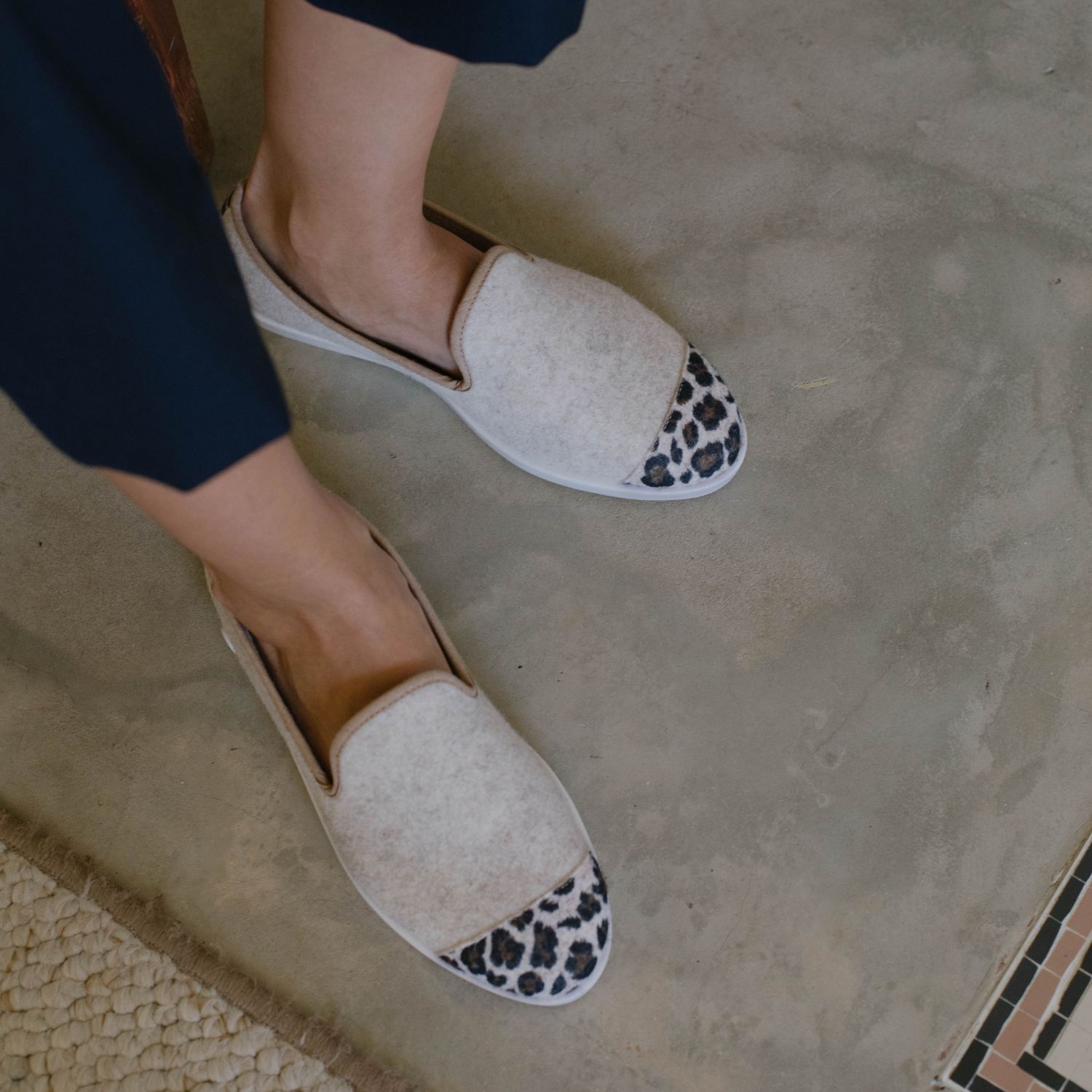 Chaussons AW laine recyclée, beige léopard 5