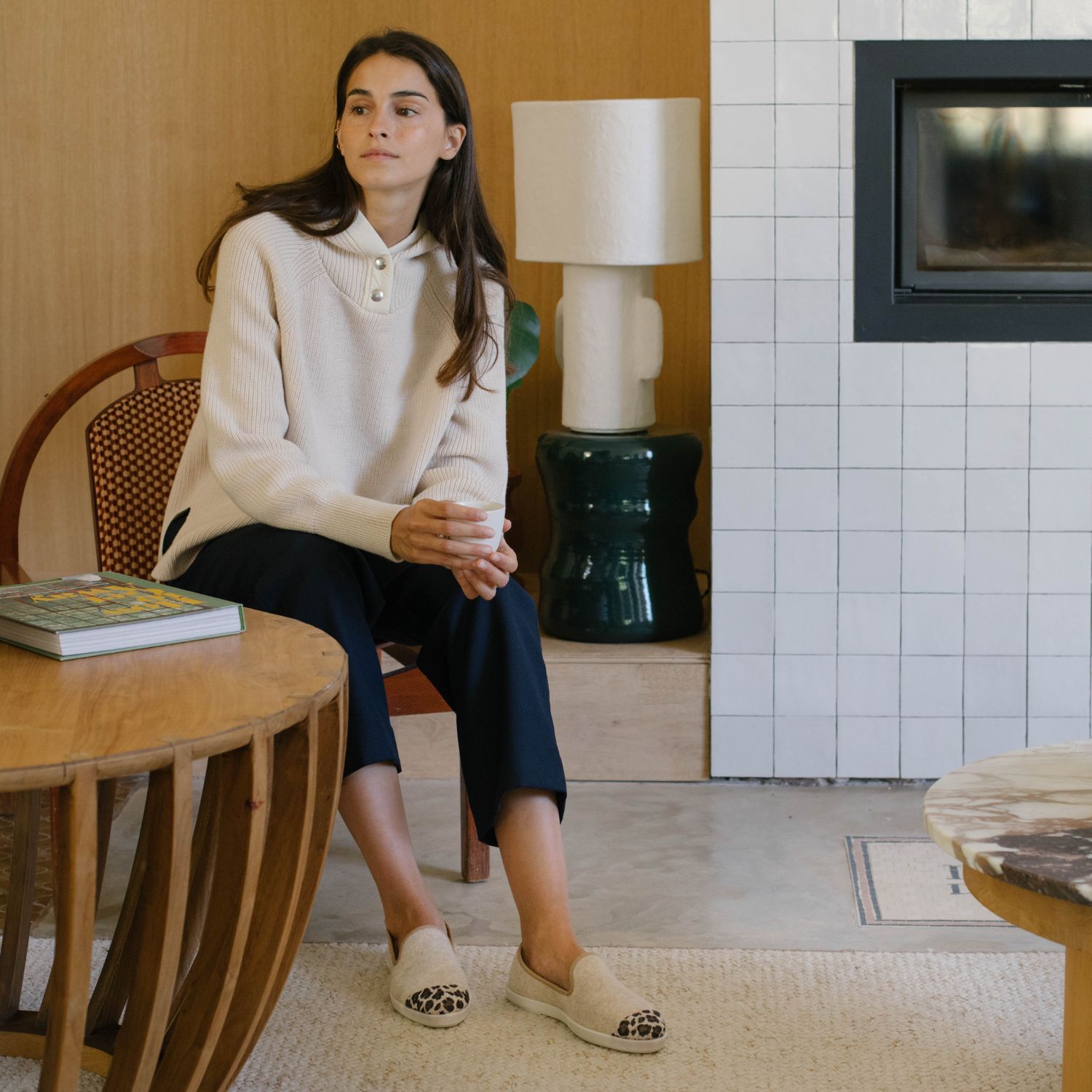 Chaussons AW laine recyclée, beige léopard 6