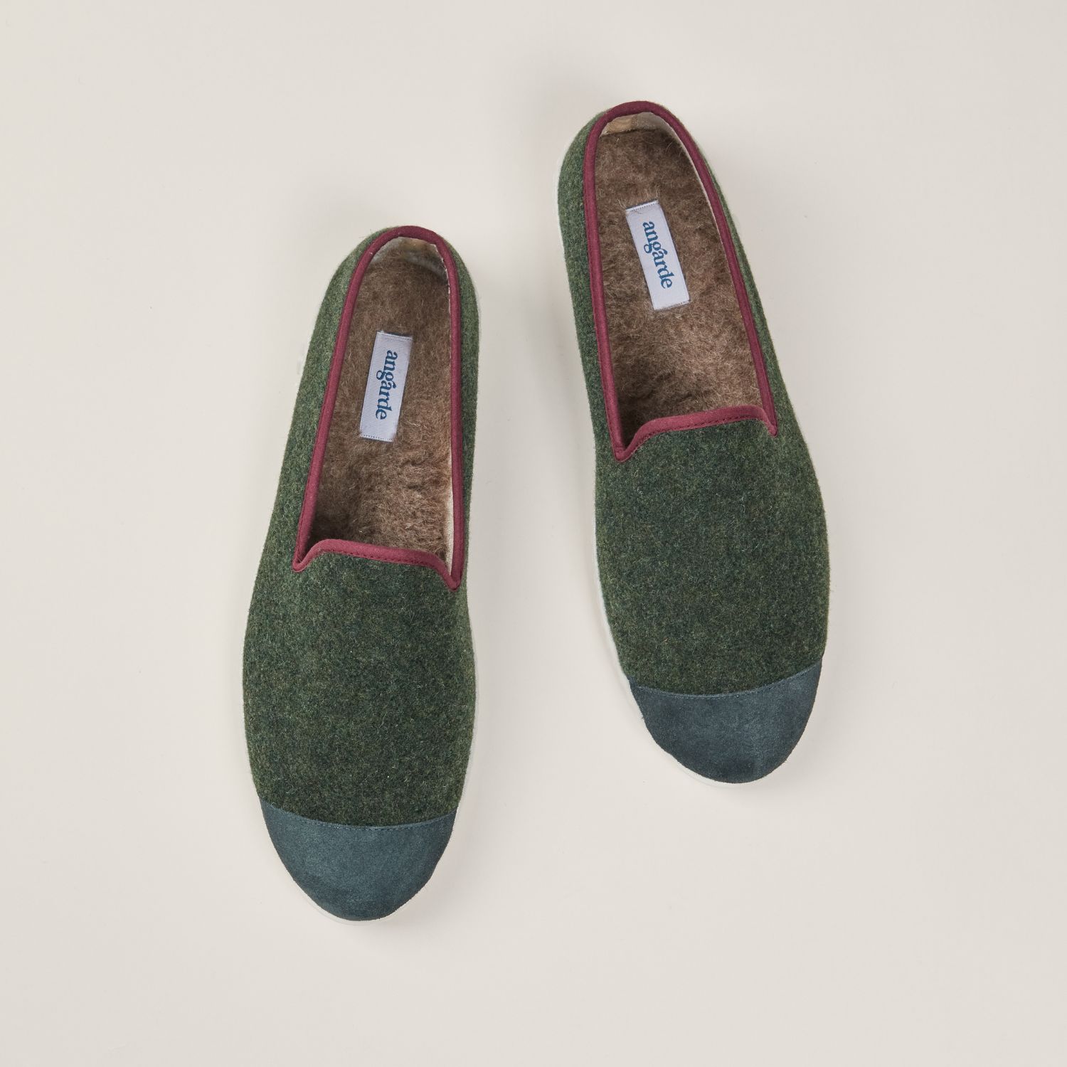 Chaussons AW laine recyclée, vert bordeaux 3