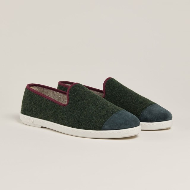 Chaussons AW laine recyclée, vert bordeaux 2