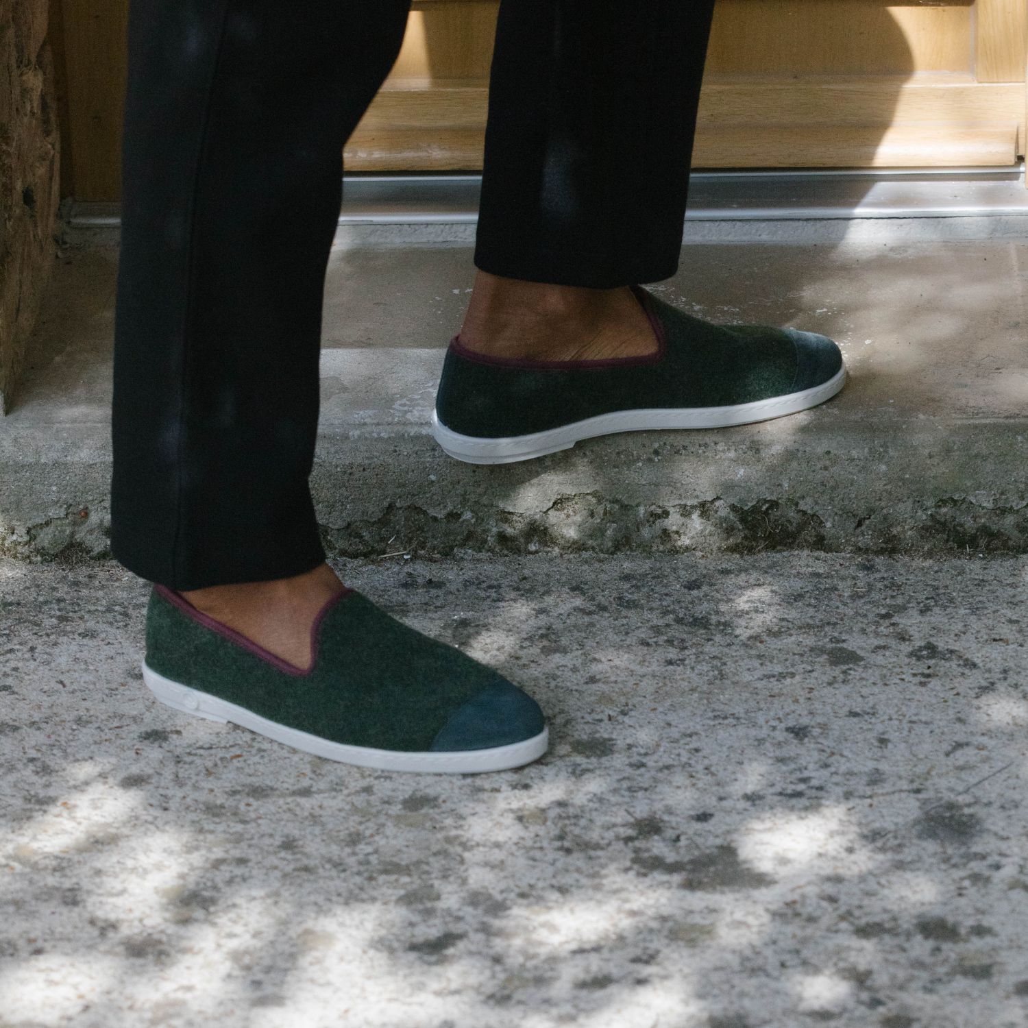 Chaussons AW laine recyclée, vert bordeaux 4