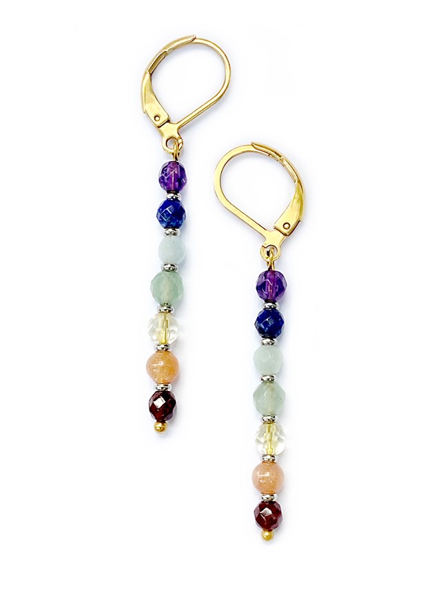 Boucles d'oreilles POINTS 7 Chakras - Pierres naturelles 4