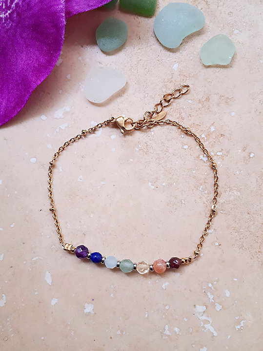 Bracelet POINTS 7 Chakras - Pierres naturelles - 3